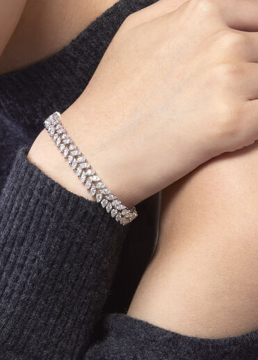 Aerial Double Dewdrop Line 鑽石手鏈 , , large