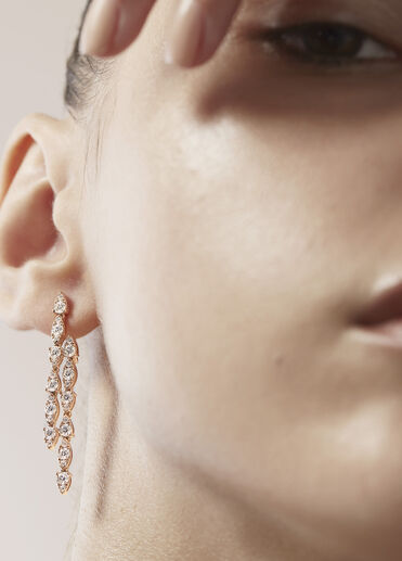 Aerial Double Dewdrop Stiletto 鑽石耳環, , large