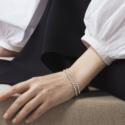 Aerial Dewdrop Line 鑽石手鏈（小）, 18K 白金, large