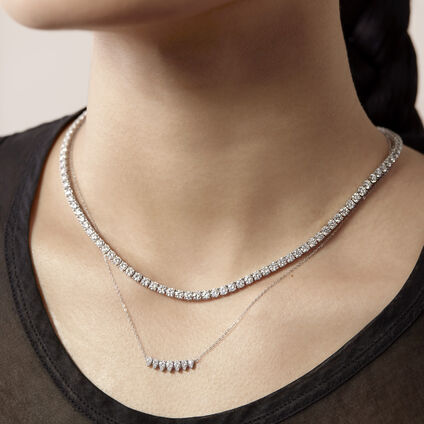 Aerial Lunar Eclipse 鑽石項鏈（小）, 18K 白金, large