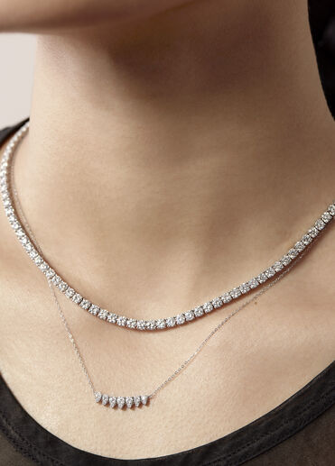 Aerial Lunar Eclipse 鑽石項鏈（小）, 18K 白金, large