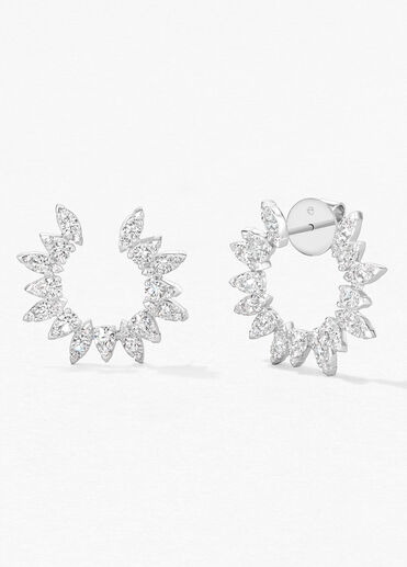 Aerial Sunburst Wrap 鑽石耳環（大）, , large