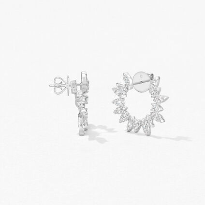 Aerial Sunburst Wrap 鑽石耳環（大）, , large