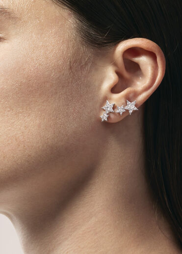 Illa Double Star 鑽石耳環, 18K 玫瑰金, large