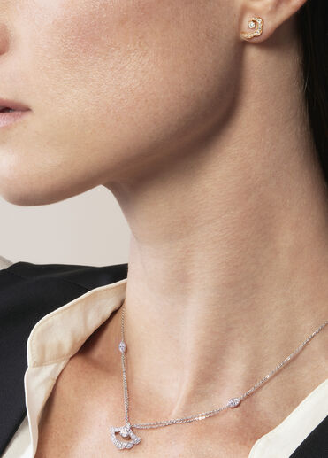 Lorelei Ribbon 鑽石耳環, 18K 黄金, large