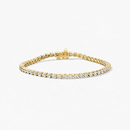 Temptation 三爪鑽石手鍊, 18K 黄金, large