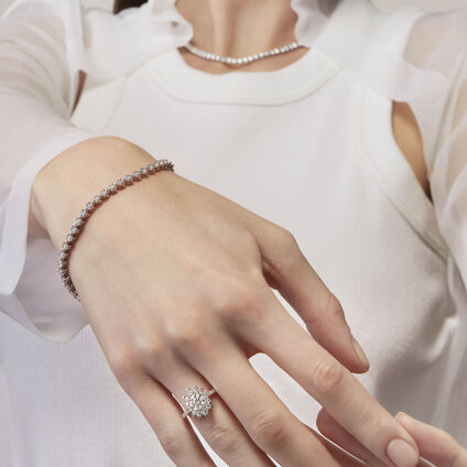 Temptation 三爪鑽石手鍊, 18K 黄金, large