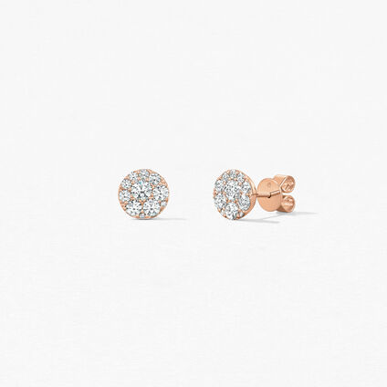 Tessa Diamond Circle Earrings, 18K 玫瑰金, large