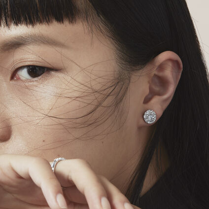 Tessa Diamond Circle Earrings, 18K 玫瑰金, large