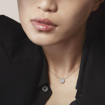 Tessa Circle 鑽石項鏈, 18K 白金, large
