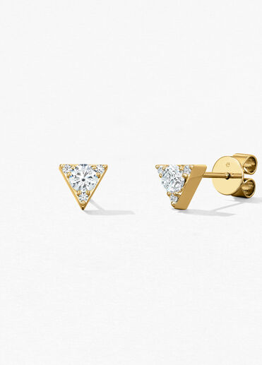 Triplicity Triangle 鑽石耳環, 18K 黄金, large