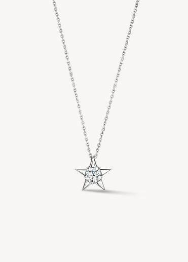 Illa 鑽石項鍊, 18K 白金, large