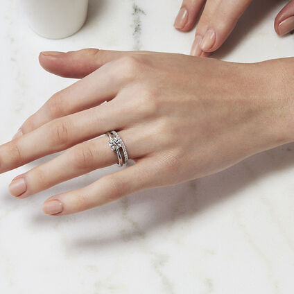 Transcend Premier 鑽石戒指, 18K 白金, large