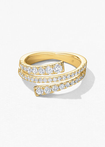 Grace Wrap鑽石戒指, 18K 黄金, large