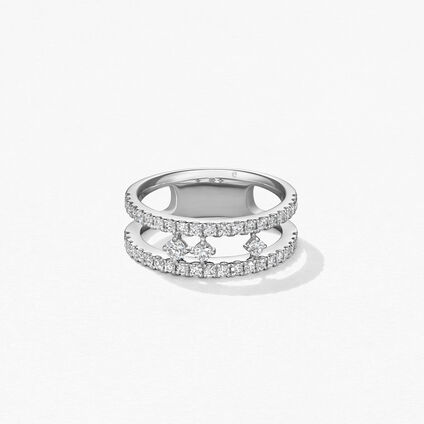 Grace Floating鑽石戒指, 18K 白金, large