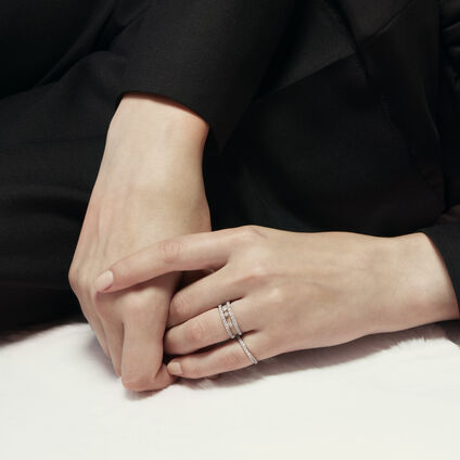 Grace Floating鑽石戒指, 18K 白金, large