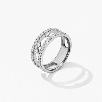 Grace Floating鑽石戒指, 18K 白金, large