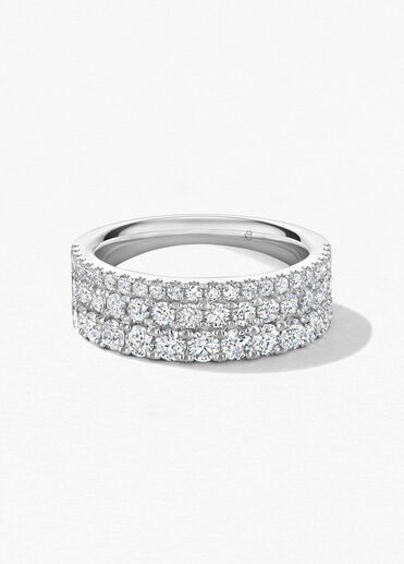 Grace Triple Row戒指, 18K 白金, large