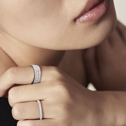 Grace Triple Row戒指, 18K 白金, large