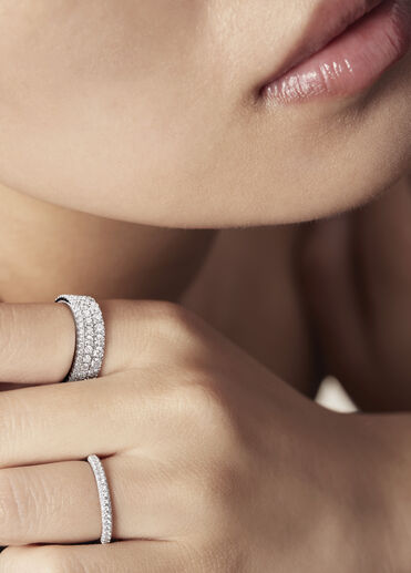 Grace Triple Row戒指, 18K 白金, large