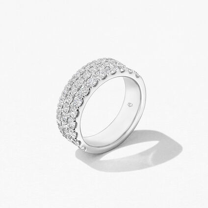 Grace Triple Row戒指, 18K 白金, large