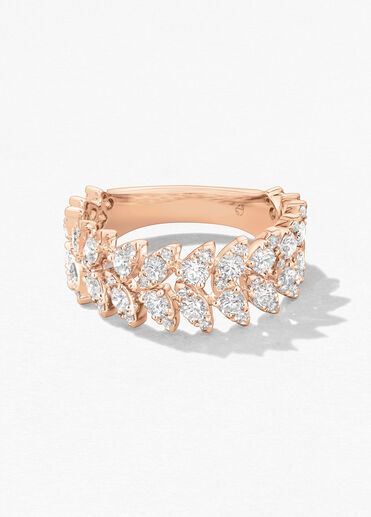 Aerial Double Dewdrop 鑽石戒指, 18K 玫瑰金, large