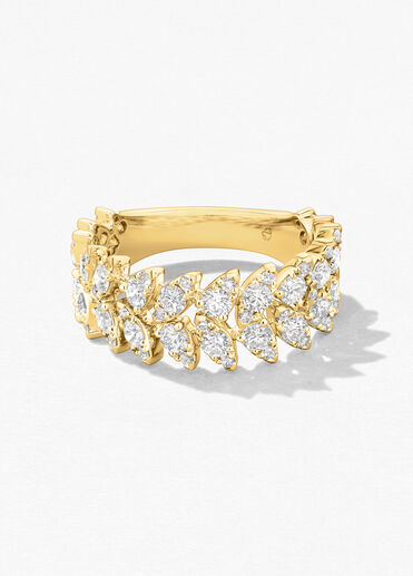 Aerial Double Dewdrop 鑽石戒指, 18K 黄金, large