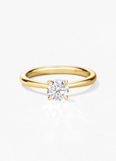 Vela Solitaire 鑽石戒指, 18K 黄金, large