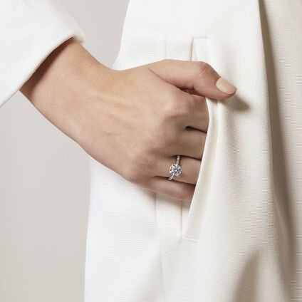 Vela Solitaire 鑲鑽戒指, 鉑金, large