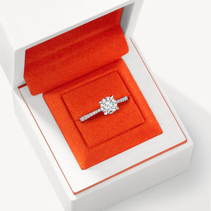 Vela Solitaire 鑲鑽戒指, 鉑金, large