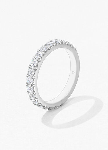 Vela 法式鑲嵌鑽石線戒, 鉑金, large