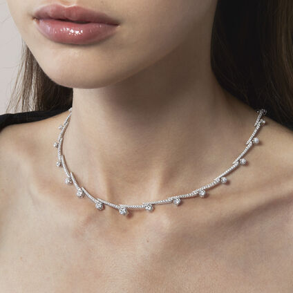 Vela Crossover法式鑲嵌鑲滿鑽項鍊, , large