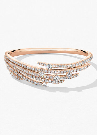 Vela 法式鑲嵌鑽石手鐲, 18K 玫瑰金, large