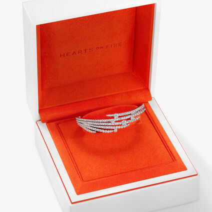 Vela 法式鑲嵌鑽石手鐲, 18K 白金, large