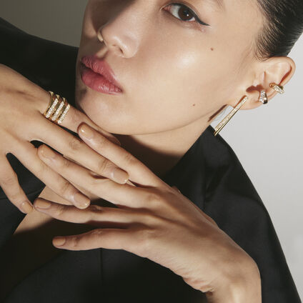 INSIDE/OUT Trio 鑽石線戒, 18K 白金, large