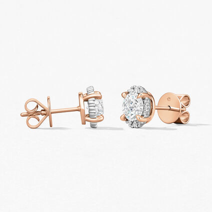 Ellipse鑽石耳環, 18K 玫瑰金（含鉑金）, large