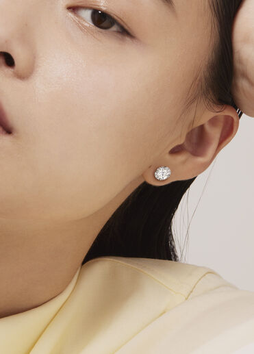 Ellipse鑽石耳環, 18K 白金, large