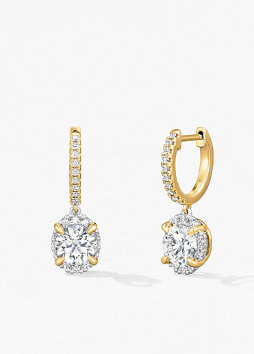 Ellipse鑽石耳環, 18K 黄金（含鉑金）, large