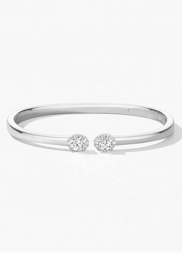 Ellipse鑽石手鐲, 18K 白金, large