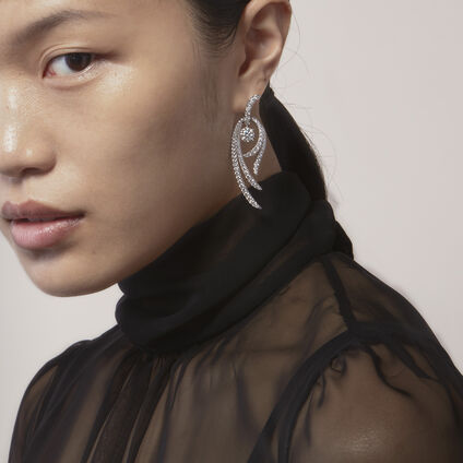 Vela Twisted 鑽石耳環 (大), 18K 白金, large