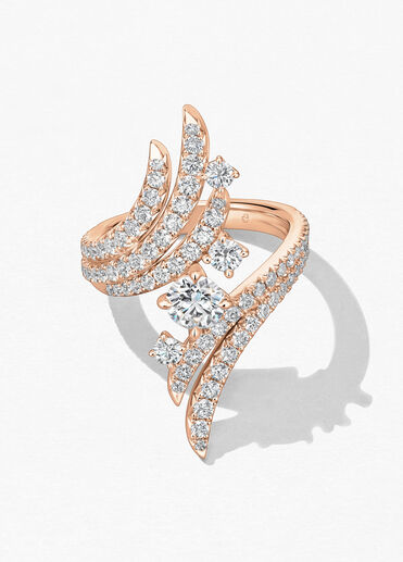 Vela Bypass Cocktail鑽石套戒, 18K 玫瑰金, large