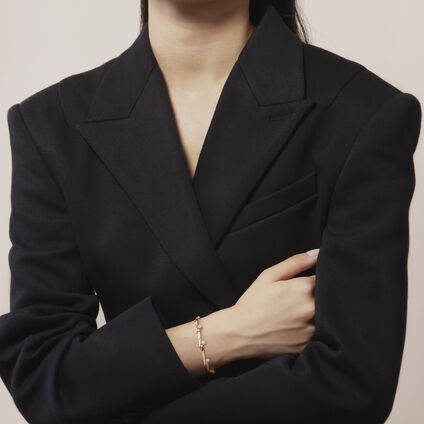 Vela Crossover 鑽石手鍊, 18K 白金, large