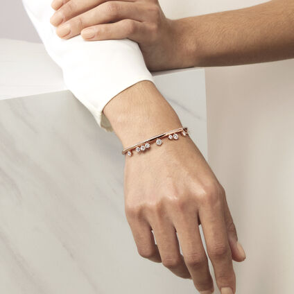 Barre Floating 密鑲鑽石手鐲 , 18K 白金, large