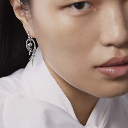 Vela Twisted 鑽石耳環 (小), 18K 白金, large