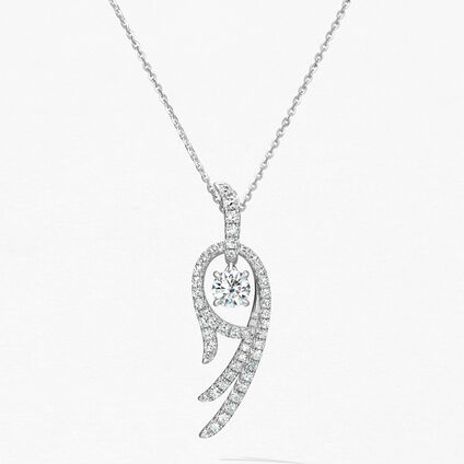 Vela Twisted鑽石項鍊, 18K 白金, large