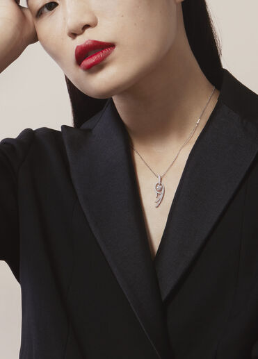 Vela Twisted鑽石項鍊, 18K 白金, large