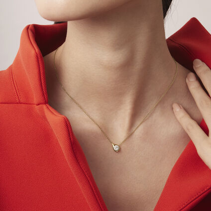 LU Droplet 鑽石項鍊, 18K 玫瑰金, large