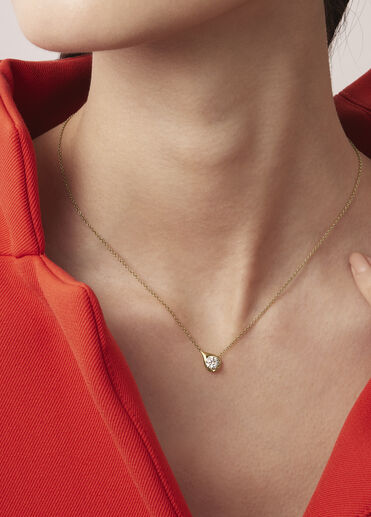 LU Droplet 鑽石項鍊, 18K 玫瑰金, large