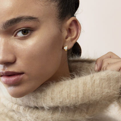 LU Droplet 鑽石耳環, 18K 白金, large