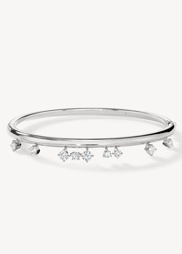 Barre Floating 鑽石手鐲, 18K 白金, large